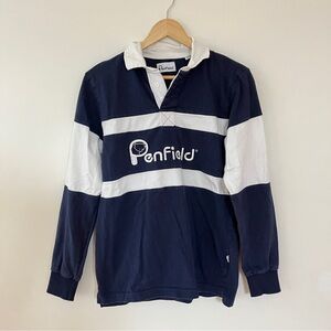 Penfield Navy and White Rugby Shirt XS